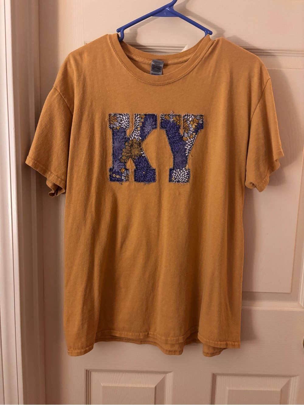 Mustard Yellow Graphic Tee with Floral 'KY'